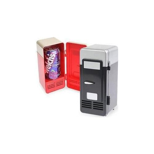 Desktop Mini Fridge USB Gadget Beverage Cans Cooler Warmer Refrigerator With Internal LED Light Car Use Mini Fridge