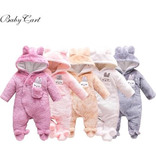 Autumn Winter Infant Rompers Baby Girl Boys One-pieces Newborn Body Suit Baby Pajama Rabbit Ears Cute Jumpsuit Outfits