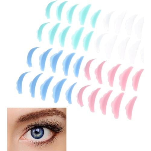 10Pcs Silicone Eyelash Perm Pad Colorful Recycling Lashes Rods Shield Lifting 3D Eyelash Curler Accessories Applicator Tools