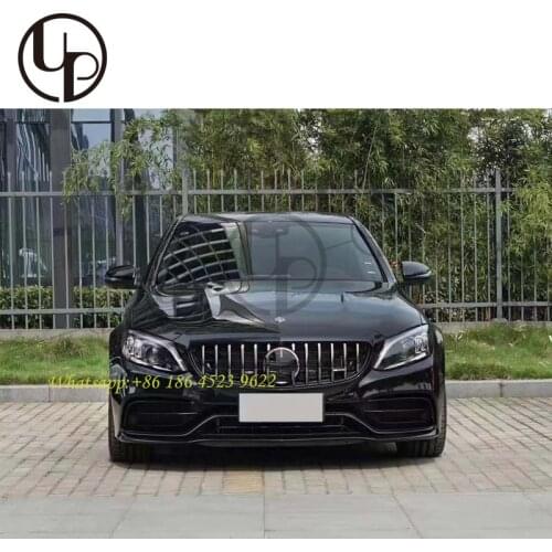 C class W205 upgrade body kit to 2019y C63 design W205 old to new bumper body kit c300 c200 c250 front rear light