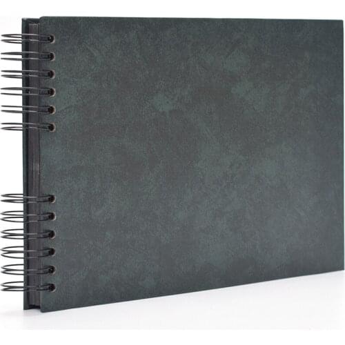 Midnight Green 80 Pages Spiral Black Paper Scrapbook Wedding Guest Book DIY Anniversary Travel Memory Scrapbooking Photo Album