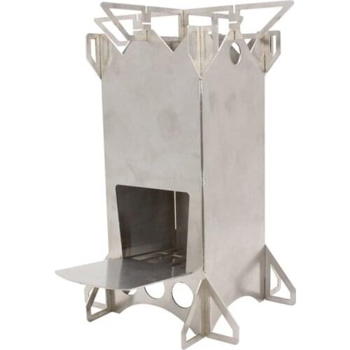 Portable Stainless Steel Folding Firewood Stove Collapsible Burning Rocket Stove For Outdoor Camping Hiking Picnic Cooking Stove