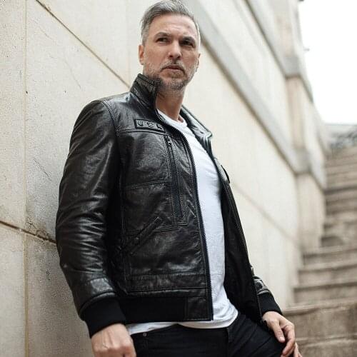 Casual Trend Bomber Leather Jacket