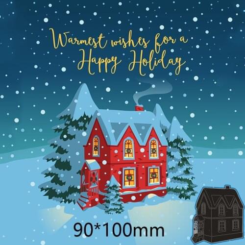 100*90mm buliding house New Arrival Frame Cutting Dies Stencil DIY Scrapbooking Photo Album Embossing Paper Card