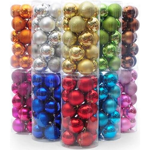24pcs/lot Christmas Balls Xmas Bubble for Tree Christmas garland Ornaments Balls decoracion navidad decorazioni natale 6cm