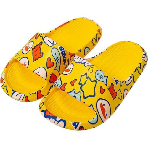 Children Home Soft Slippers Boys Print PVC Flip Flops Baby Non-slip Beach Sandals Baby Home Household Bathroom out door slippers