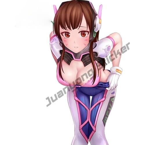 Car Sticker Styling Sexy Beauty Super Overwatch DVa Hana Song Anime Stickers JDM Car Window Trunk Laptop Fuel Tank Cap PVC13x9cm