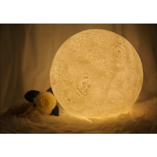 8/12/18/20/22/30CM 3D-printed painted moon light touch 16 colors + clap + remote control
