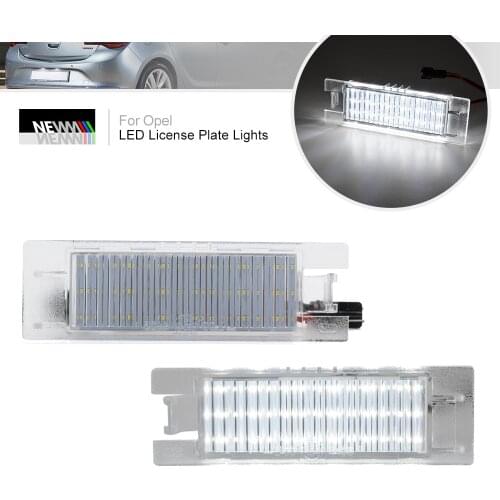 18 LEDs License Number Plate Light CANBUS For Vauxhall Opel For Corsa C D Astra H J 7000 K 12V DC Super White Color
