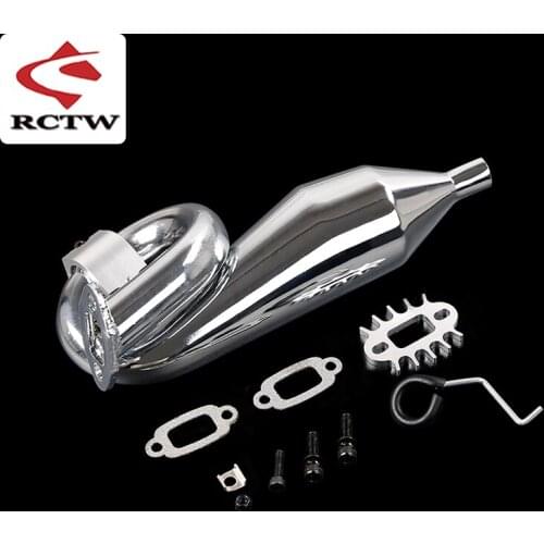 Alloy Tune Pipe Tunepipe Exhaust with CNC Metal Clamp for 1/5 Hpi Rofun Baha Km Rovan Baja 5t 5b 5sc Ss Truck Spare Toys Parts