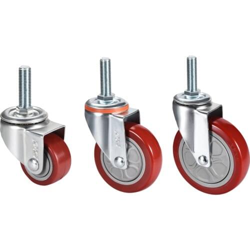 Uxcell 1-2pcs M16 x 40mm Threaded Stem Swivel Caster Wheel Casters 2.5inch 3inch 4inch 5inch Dia Wheel Furniture Replacement