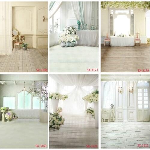 Vinyl Photography Backdrops Prop Flower Wood Floor Castle Wedding Theme Photo Studio Background 2157 YXFL-56