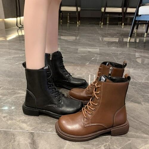 The new 2021 thick-soled autumn/winter shoes womens sneakers fashion elegant zipper ankle boots Mujer Zapatos