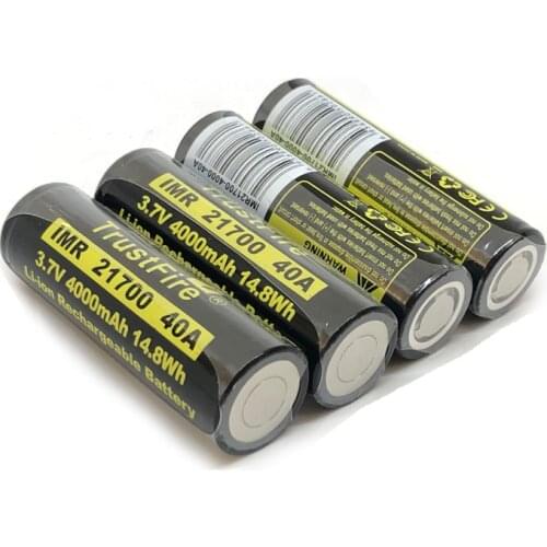 10pcs/lot TrustFire IMR 21700 3.7V 40A 4000mAh 14.8W Rechargeable Battery Lithium Batteries For Flashlights Torch
