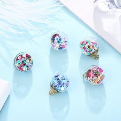 10pcs/pack 15mm bling heart star Crystal Glass Ball Charms Pendant fit Bracelet Necklace Hair Jewelry Accessories DIY Craft