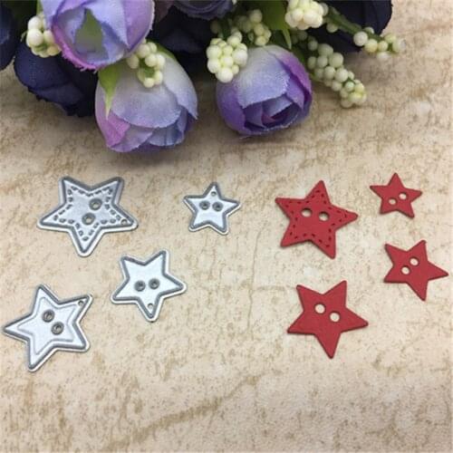 4pcs Star Button Metal Cutting Dies Stencil Scrapbooking Photo Album Card Paper Embossing Craft DIY