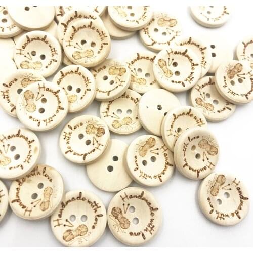 50/100 pcs 20mm Butterfly Handmade love Buttons Scrapbooking Sewing Button WB754