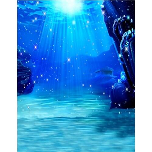 5x7ft Blue Underwater World Photography Backdrops Photo Props Studio Background