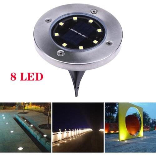 8 LED Solar Floor Light IP67 Waterproof Outdoor Solar Power Underground Lamps For Path Way Garden Terrace Stair Lighting Deco
