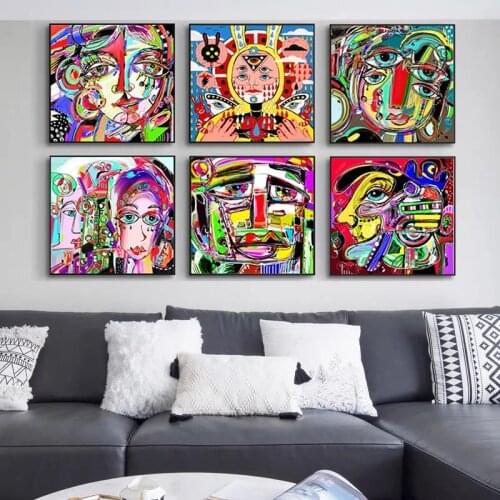 Abstract Graffiti Street Art Colorful Character Posters and Prints Canvas Paintings Wall Art Pictures for Living Room Decor