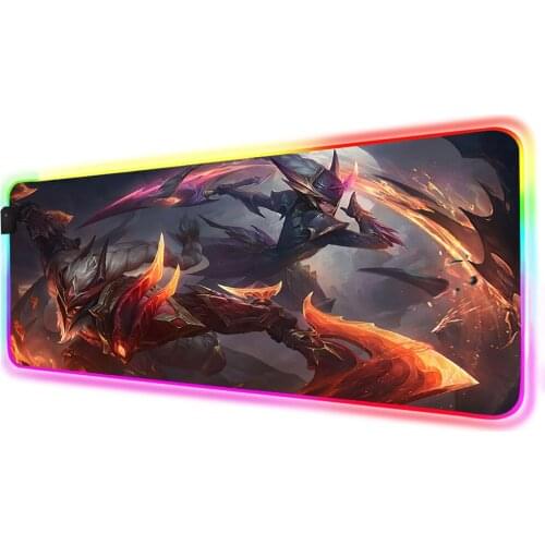 Large Mouse Pad League of Legends RGB Gamer Accessories Large LED MousePad XXL Gaming Desk PC Table with Backlight Gaming Pad