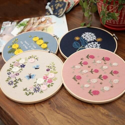 DIY Flower Embroidery for Beginner Needlework Practice Creative Modern Flower Wall Painting Craft Art Sets For Home Decoration