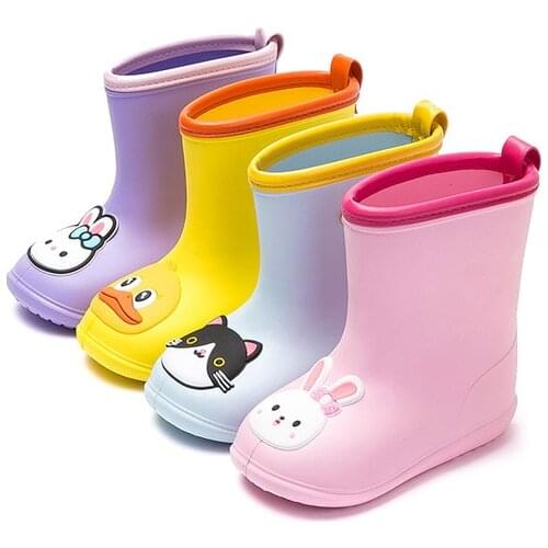 Children Waterproof Rain Boots Children Shoes Kids Baby Girl Cartoon Candy Water Shoes Cute Shallow Kids Rainboots Footwear