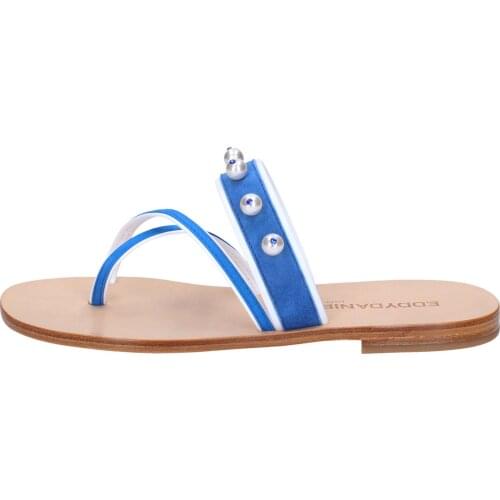 EDDY DANIELE sandals women suede blue