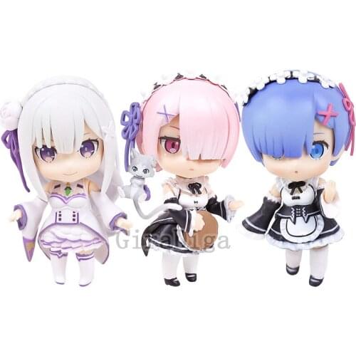 Re Zero Starting Life in Another World Emilia 751 Rem 663 PVC Action Figure Collection Toy