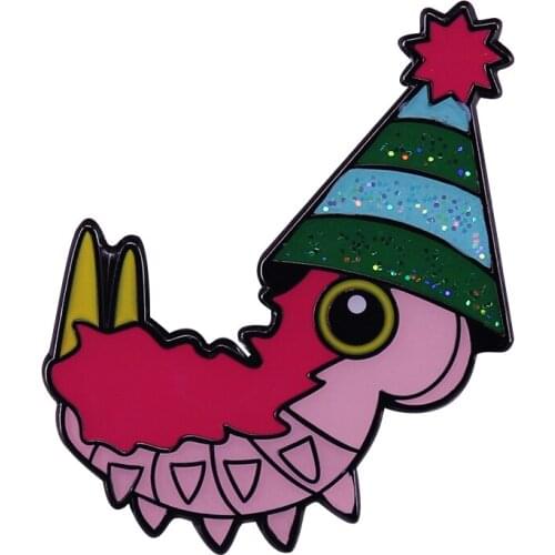 Caterpillar Enamel Pin Cheeky Little Book Badge spring insect Brooch Jewelry