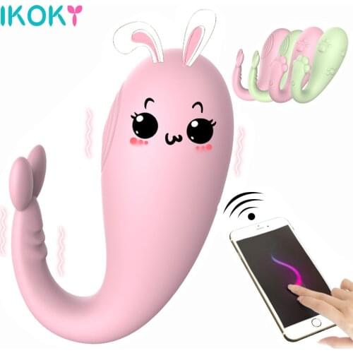 IKOKY Silicone Cherry Pub Vibrator APP Wireless Remote control G-spot Massage 8 Frequency Adult Game Sex Toys for Women