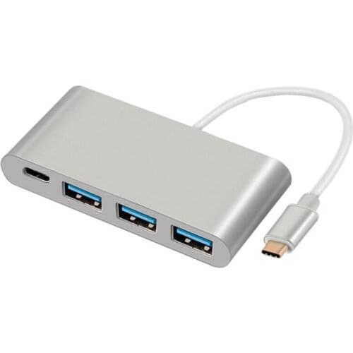 USB Type-C Hub 4-in-1 USB-C to Charging Port with 3 USB 3.0 ports Adapter Converter For MacBook Samsung Type C