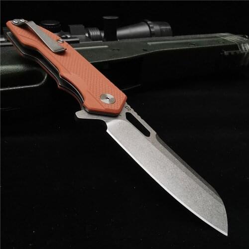7.99 Inch Pocket Knife, Outdoor Camping Forest Travel Hunting Knife, D2 Stainless Steel Folding Knife, G10 Handle, 3 Colors