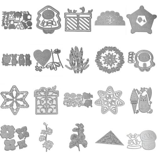 Christmas Gift Collection Xmas Metal Cutting Dies Silver Stencil For Scrapbooking Paper Cards Crafts New 2019 Decor