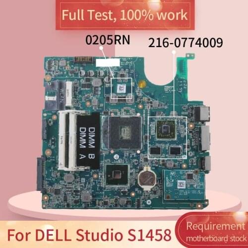 CN-0205RN Laptop Motherboard For DELL Studio 1458 S1458 Notebook Mainboard 0205RN 205RN 1P-009CJ00-8000 216-0774009 HM55