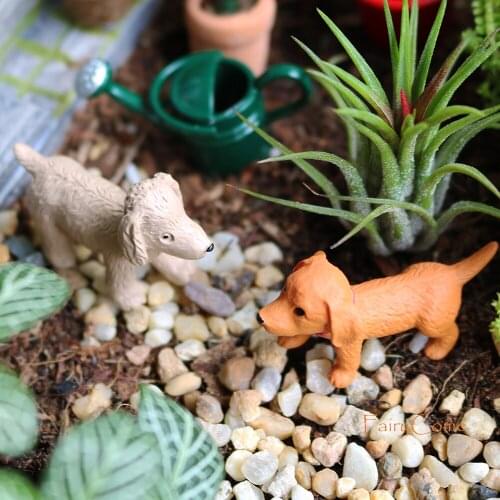 Miniature Garden Mini Dog Fairy Garden Dachshund Dogs Dollhouse Puppy Pet Farm Animal Terrarium Fairy Ornaments Accessories