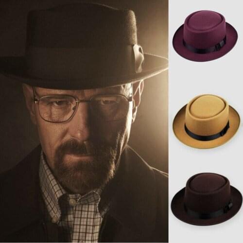 Men Women Hard Felt Pork Pie Cap Fedora Bowler Hat Derby Homburg Hats Band