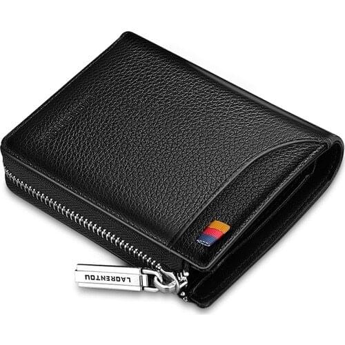 Laorentou %100 Genuine Leather Italian Mens Wallet Card Holder High Quality Stylish Design Carteira Masculina Кошелек Мужской