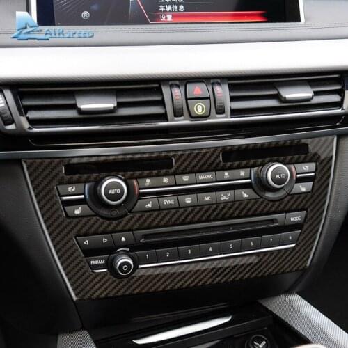 Airspeed Carbon Fiber Car AC CD Control Panel Stickers CD Console Frame Decorations for BMW X5 F15 X6 F16 2014-2017 Car Styling