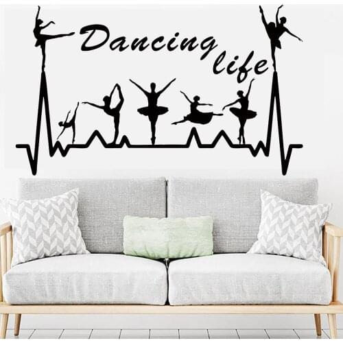 Dancing Life Wall Stickers Living Room Home Decor Ballerina Dance Vinyl Wall Decals Girls Children Bedroom Decoration Z106