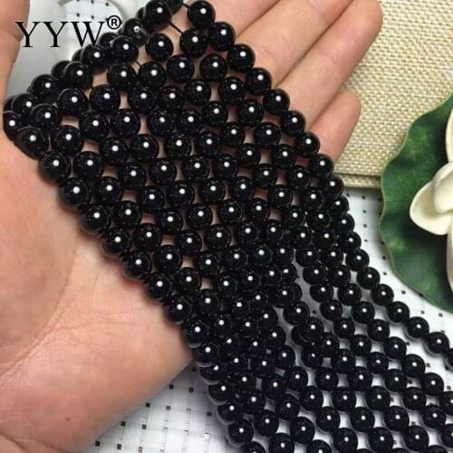 Natural Stone Black Grade AAA Tourmaline Beads Round October Birthstone Loose Beads 6/8/10/12mm DIY Necklace Bracelet Jewelry