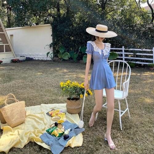 2021 New Korean Style Women One Piece Swimwear Bathing Suit Swim Beach Dress Female Sexy Swimming Beachwear Suits Swimsuit