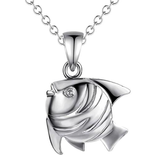 Wholesale Charm Silver Color Pendants For Women Fashion Jewelry Necklace Lady Fashion Jewelry Pendant Silver Fish AN022/aqsajhza