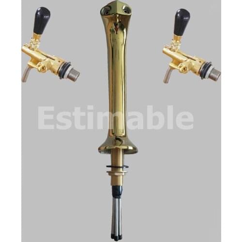 Two taps Cobra design beer tower brass material PVD / Silver plated beer tower with beer badge holder & cooling lines