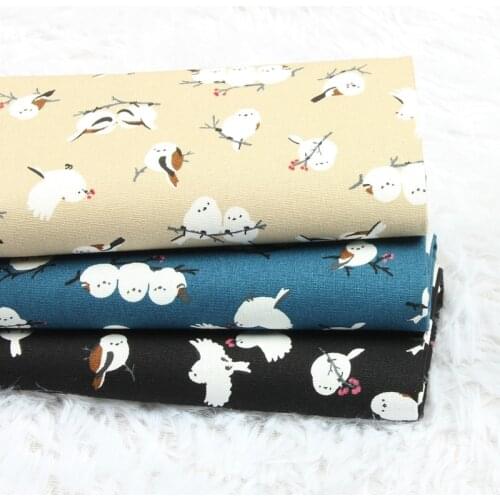 Half Yard Cute Little Bird Print Thicken Cotton Fabric Handmade DIY Bag Decoration Cloth 100% Cotton CR-1029