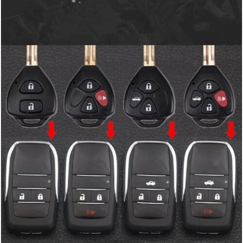 DAKATU Folding Flip Remote Car Key Shell For Toyota Corolla RAV4 Toy43 Replacement Car Key Case Cover Fob Blank Uncut Blade
