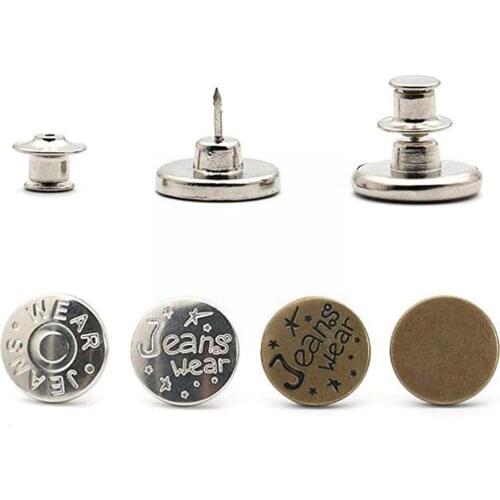 Detachable Retro Metal Buttons Snap Fastener Pants Waist Perfect Fit Reduce Button Pin Retractable Buckles For Jeans Sewing R6T7