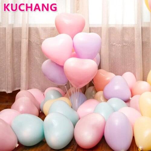 10pcs 10inch Heart-shaped Macaron Latex Balloons Adults Birthday Party Wedding Decoration Valentines Day Baby Shower Supplies