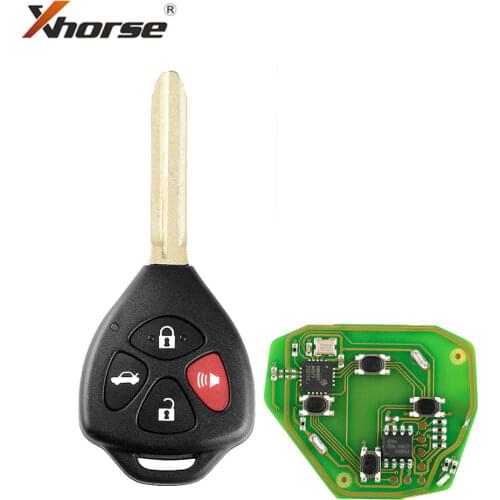 XHORSE XKTO02EN Wired Universal Remote Key For Toyota Style Flat 4 Buttons for VVDI VVDI2 Key Tool English Version 10pcs/lot