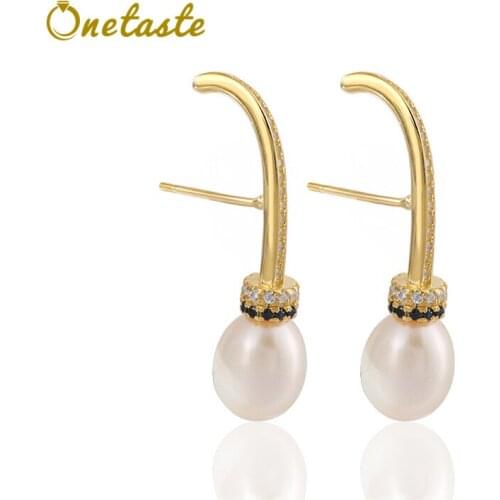 Japanese Korean Style 925 Sterling Silver Freshwater Pearl Earrings For Women Fashion Simple Earring Setting 2021 New Party Gift